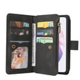 thumbnail image 4 of Zipper Wallet Case for Samsung Galaxy S22 Plus, [15 Card Slots] [Zipper Pocket] Luxury PU Leather Flip Folio Cover with [Magnetic] [Wrist Hand Strap] [Kickstand] Skin-Feeling Shockproof Case,Black, 4 of 10