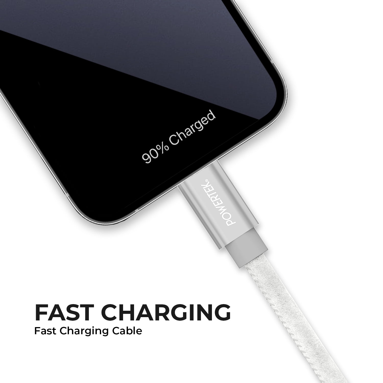 Liquipel Powertek Silk USB-C to USB-C - White