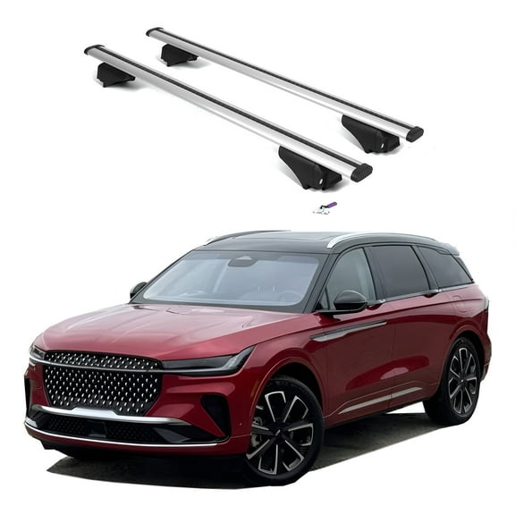 ERKUL Roof Rack Cross Bars for Lincoln Nautilus 2024-2025 | Aluminum Crossbars with Anti Theft Lock for Rooftop | Compatible with Flush Rails - Silver