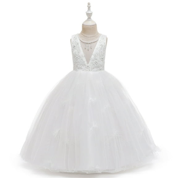 XBASW Baby Toddler Tutu Dress for Girls Sleeveless Tulle Long Princess Dresses Kids Girls Birthday Party Prom Ball Gown Dress 3-12T