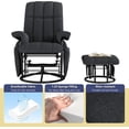 thumbnail image 5 of LAZZO Swivel Recliner Chair with Ottoman, 360° Swivel Glider with Side Pockets, Comfy Lounge Chair for Living Room and Office, Gray, 5 of 9