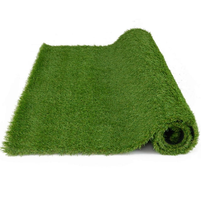 Costway 5 x 8 FT Artificial Grass Turf with Drainage Holes Nonslip Bottom 60 OZ Heavy