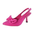 thumbnail image 2 of Women's Slingback Heels with Bow, Closed Pointed Toe Pumps with Elasticated Back Strap, Stiletto High Heels Elegant Evening Dress Party Shoes Hot Pink 9, 2 of 8