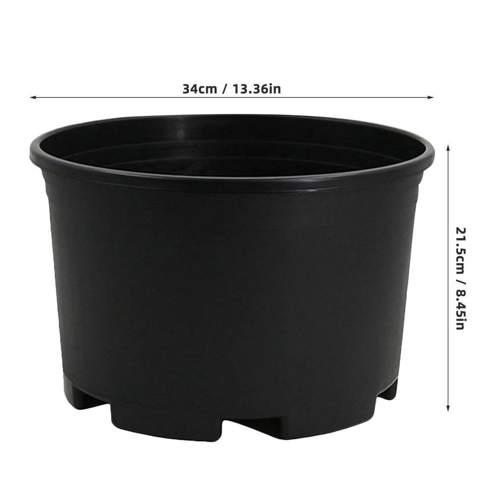 IBASETOY Extra Large Black Plastic Plant Pot with Drainage Holes for Indoor Outdoor Gardening