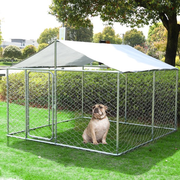 Dog Kennel Dog Fence Outdoor Metal Dog Cage Outside Dog Run House Pet