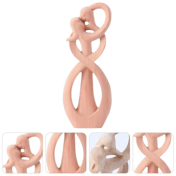 RUNROTOO Couple Sculpture Wooden Sculpture Assorted Love 1Set