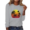 thumbnail image 4 of Clearance Clothes under $5.00 Fashion Women's Spring Printed Long Sleeves Round Neck Casual Tee Tops, 4 of 5
