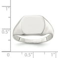 thumbnail image 3 of White Sterling Silver Ring Band Signet 12x12mm Closed Back, 3 of 3