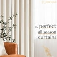 thumbnail image 5 of Curtainking Full Blackout Curtains for Bedroom 84 Inch Linen Curtains Beige Back Tab Thermal Insulated Curtains for Living Room Darkening Drapes Window Curtain 2 Panels, 5 of 9