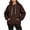 Brown, variant on Women's Winter Jacket Top Baeitkot Women's Winter Long-Sleeved Hooded Kangaroo Pocket Drawstring Casual Home Jacket Top Red XL