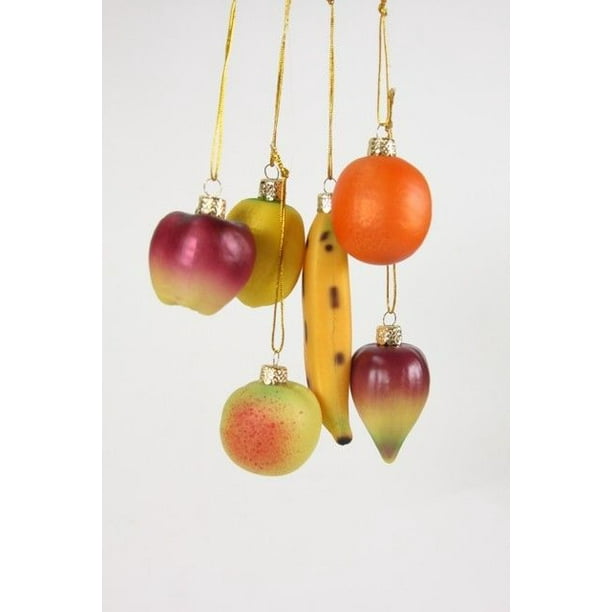 Set of 6 Assorted FRUIT Christmas Ornaments, by Cody Foster Walmart
