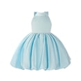 thumbnail image 4 of WEIGFI Toddler Kid Girls Dresses Graduation Puff Tutu Ball Gown Formal Dressy Bowknot Elegant Solid Color Halter Neck Strapless Performance Wedding Dress Sweet Party Sundress,Sky Blue,6-7 Years, 4 of 9