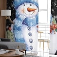 thumbnail image 4 of Christmas Snowman Semi Sheer Curtains 84 Inch Length 2 Panels Set,Xmas Birds Winter Snowflake Classic Black Sheer Kitchen Curtain Voile Window Curtain for Living Room Bedroom Rod Pocket Drapes, 4 of 7