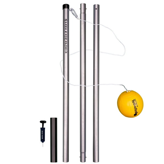 Park & Sun Sports TP-158-3P Performance Tetherball Set – 3-Piece Steel Pole, Soft-Touch Ball, and Pump