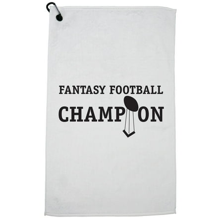 Fantasy Football League FFL Champion Trophy Golf Towel with Carabiner
