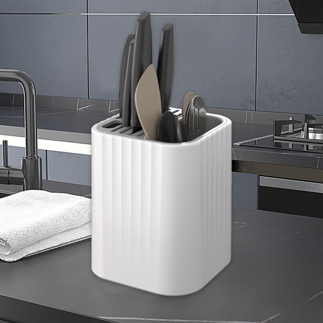 Estante de escritorio para cocina, estante giratorio para cuchillos, organizador de cuchillos de cocina, estante para palillos, almacenamiento multifuncional, ancho del material adecuado, diseño de
