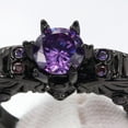 thumbnail image 6 of Xinyolin Punk Smooth Surface Skull Ring - Copper Purple Cubic Zirconia Accessory, 6 of 7