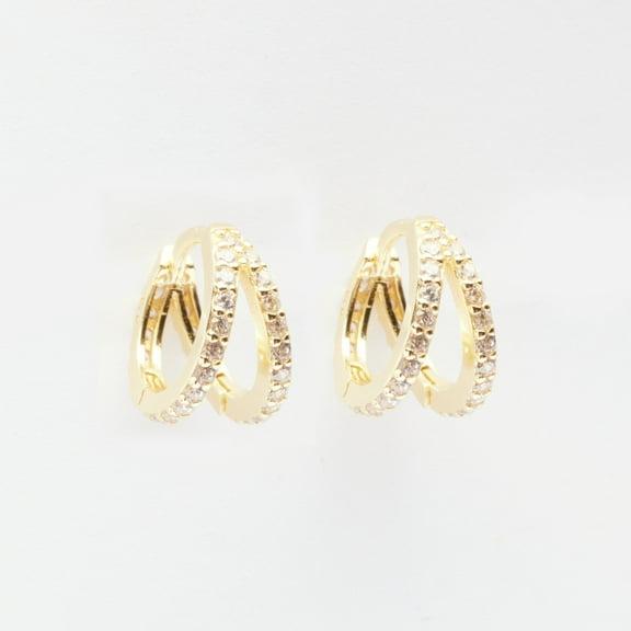Gal Gold Double Hoop Huggie Earrings