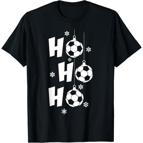 HO HO HO Merry Christmas Soccer Funny Creative Graphic T-Shirt