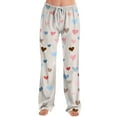 thumbnail image 4 of Hearthz Valentines Pajamas for Women Pants Love Heart Graphic Womens Pajamas Pants Drawstring Wide Leg Holidays Sleep Pants Women, 4 of 7
