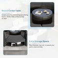 thumbnail image 5 of 9 Pieces Outdoor Patio Furniture Sets, Circular Outdoor Rattan Wicker Sectional Sofa Lounge with Tempered Glass Coffee Table,Storage Box, 6 Pillows for Courtyard Garden, Balcony Poolside, Grey, 5 of 8