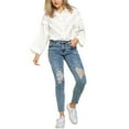 thumbnail image 6 of POL Women's Joy Ruffle Lace Trim Seashell Button Down Shirt-Ivory / L, 6 of 7