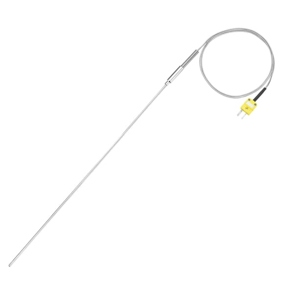 Uxcell K Type Thermocouple with Plug, Meter Temperature Sensor Probe -50 to 1100°C(-58 to 2012°F) 4x450mm 3.3ft Wire