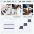 thumbnail image 3 of Pet Steps 3-Step Dog Stairs for Small Dogs Cats and Wooden Ramp with Storage Box Carpet Tread, White, 3 of 7