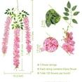 thumbnail image 2 of Babibeauty 24 Pack 3.6 Feet Artificial Fake Wisteria Vine Ratta Hanging Garland Silk Flowers String Home Party Wedding Decor (Pink), 2 of 9