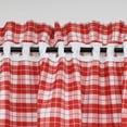 thumbnail image 3 of Set of 2 Pieces of Opaque Perforated Curtains with 2 Tiebacks Plaid Pattern Window Decoration for Bedroom Indoor Red H/W 120/80cm, 3 of 5