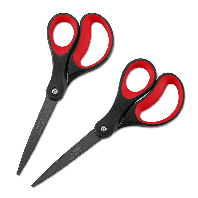 2 Pack 8 Titanium Non-Stick Scissors, All-Purpose Professional