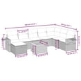 thumbnail image 2 of vidaXL 9 Piece Garden Sofa Set with Cushions Black Poly Rattan, 2 of 5