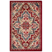 SAFAVIEH Kashan Clyde Oriental Area Rug, Red/Beige, 2'6" x 4'
