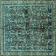 thumbnail image 1 of Ahgly Company Indoor Square Persian Turquoise Blue Traditional Area Rugs, 7' Square, 1 of 4