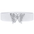 thumbnail image 3 of D-GROEE Women Fashion Elastic Hollow Out Butterflies Decor Belt Stretchy Skinny Waist Belt for Dress Jeans Pants with Metal Gold Buckle, 3 of 7
