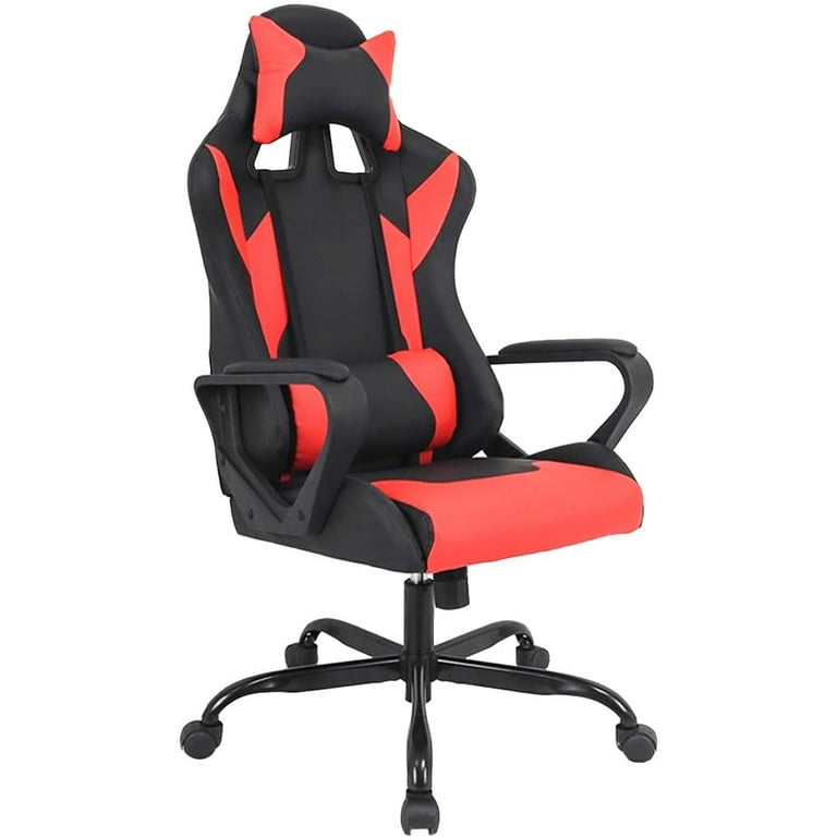 NEO CHAIR Office Chair Computer Desk Chair Gaming - Ergonomic High Back  Cushion Lumbar Support with Wheels Comfortable Black Leather Racing Seat