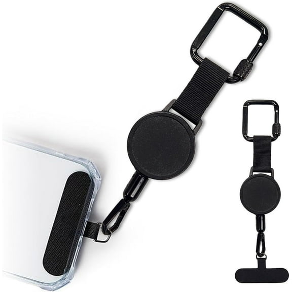 2PCS Retractable Phone Leash - Anti-Theft Stainless Steel Cable with Belt Clip & Locking Carabiner, Security Tether for Travel, Hiking, Commuting