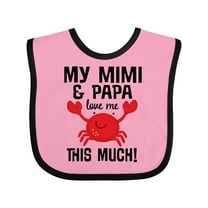 Inktastic Mimi and Papa Love Me Crab Boys or Girls Baby Bib