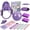 Purple, variant on Pink Pilates Equipment Set 17-Piece, Home Workout Kit with Ring, Ball, Resistance Bands, Yoga Blocks & Gliding Discs