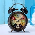 thumbnail image 3 of New Bedroom Living Room Super Silent Night Light Colorful Plastic. Table Desk Quartz Clock Vintage Retro Alarm Clock Round Metal Clocks 3, 3 of 8