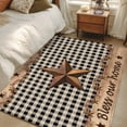 thumbnail image 4 of Western Texas Star Vintage Area Rugs 4'x6', Washable Small Throw Rugs for Office Bathroom, Rustic Wreath Wood Black Plaid Indoor Outdoor Rug Non-Slip Low Pile Carpet Runner Reversible Floor Mats, 4 of 8