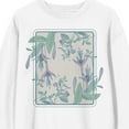 thumbnail image 2 of Fuchsia Flower Crew Neck Long Sleeve White Adult Sweatshirt-Large, 2 of 3