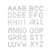 Hello Hobby Accessory Adhesive Gem Letters, Silver, 44 pieces