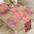 thumbnail image 2 of Ambesonne Abstract Table Runner & Placemats, Diamond Shapes Mosaic, Placemat 4 pcs + Runner 16"x90", Orange Purple Pink, 2 of 2