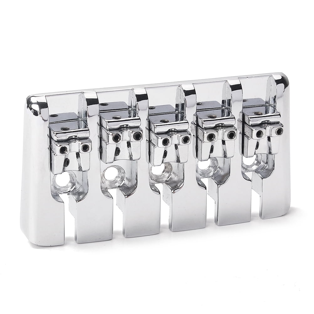 OUNONA Banqiao Guitar Bridge for 5 String Ukulele Silver Metal Vintage Look Easy to Mount