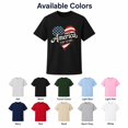 thumbnail image 3 of America 250 Years Patriotic Heart Graphic T-Shirt, Unisex Classic Fit, 180 GSM Cotton or Cotton-Poly, Front Print, 3 of 5
