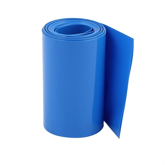 60mm Flat Width 5.5M Length Heat Shrink Tube Blue for Batteries