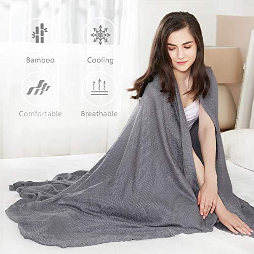 DANGTOP Cooling Blankets Queen Size 100 Bamboo Blanket for All Season Cooling Blanket Absorbs Body Heat to Keep Cool on Warm Night Ultra Cool Lightweight Blanket for Bed 79x91 inches Dark Grey Walmart...
