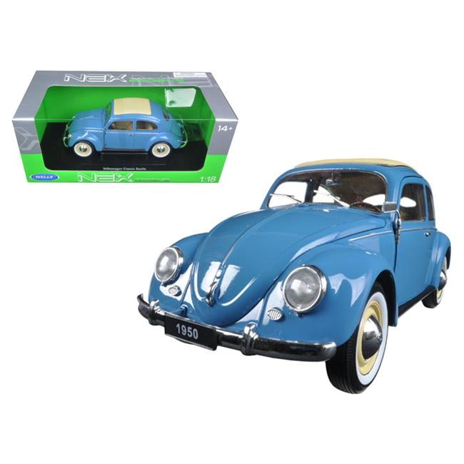 1950 Volkswagen Classic Old Beetle Split Window Blue 1/18 Diecast