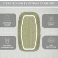 thumbnail image 3 of Home Weavers Waterford Collection Bathroom Rug 100% Cotton Fabric, Soft Absorbent, Elastic Edges, Machine Wash Dry, Toilet Tank Lid Cover for Bathroom, 10"x22" Tank Cover, Green, 3 of 9